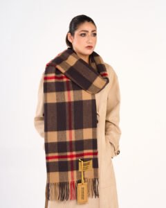 Brown Check Women Cashmere Scarves