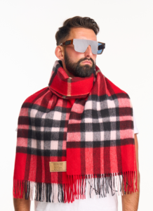 Edinburgh Cashmere Red Designer Scarves.